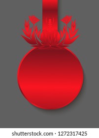 Empty round sticker ornament
