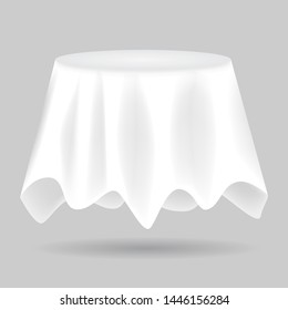 Empty Round Tablecloth mockup. High detailed vector illustration.