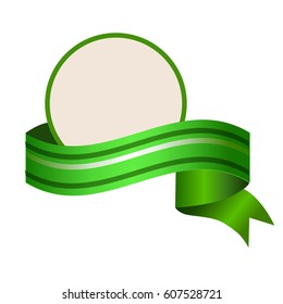 Empty round template wuth relistic green banner