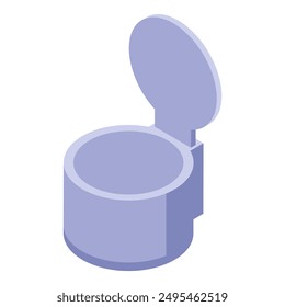 Empty round trash can with an open lid, ready for waste disposal