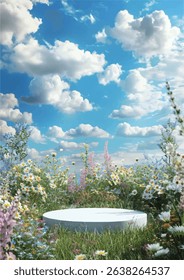 Empty Round Wood Table for Display with Nature Background - Wooden Table Circle View with Lush Green Tea Plantation - Rustic Circle Wooden Table and Blurry Tea Hills in Background