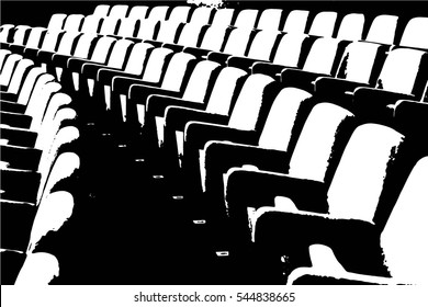 Empty Rows Of Theater Or Movie Seats. Vector Illustration.