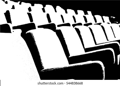 Empty Rows Of Theater Or Movie Seats. Vector Illustration.