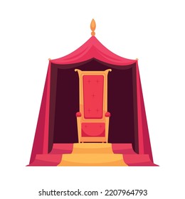 Empty royal throne flat cartoon vector illustration