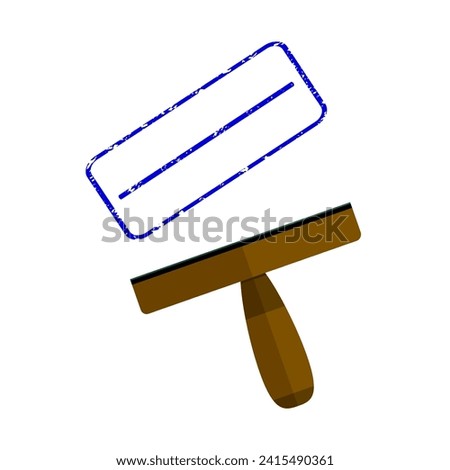 Empty rubber stamp with place for text with signet. Vector of seal sign blank, vintage mark graphic, tag icon ink frame certificate illustration approve guarantee postal