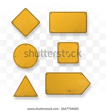 empty rusty yellow sign set