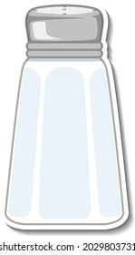 Empty salt bottle sticker on white background illustration