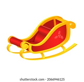 Empty Santa Claus sleigh - isolated