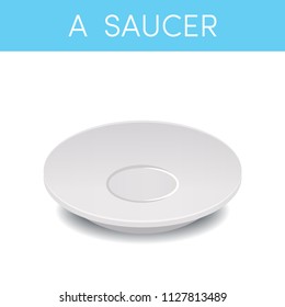 An empty saucer, vector illustration.