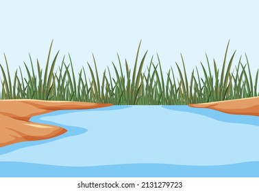Empty savanna forest landscape illustration
