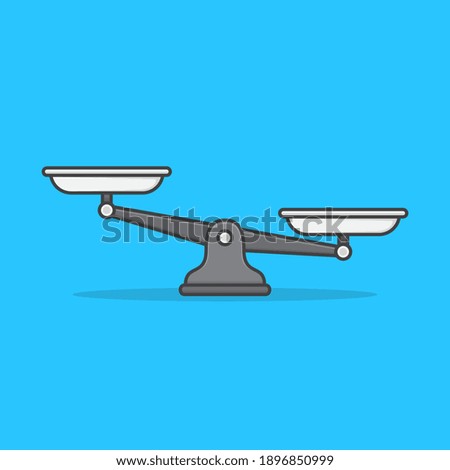 Empty Scales Balance Vector Icon Illustration. Bowls Of Scales Flat Icon
