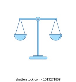 Empty scales in balance. Vector illustration. Flat linear design.