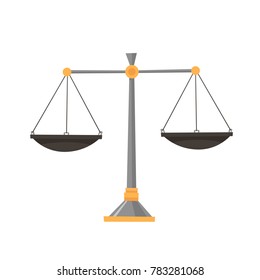 Empty Scales, Libra. Flat Style Vector Illustration Isolated on White Background