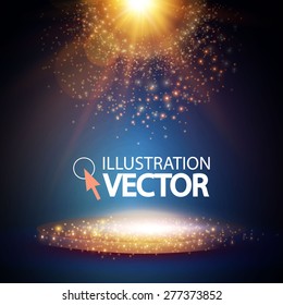 Empty scene & lights. Vector illustration