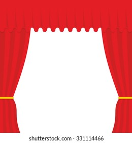 Empty Scene Red Curtain Outdoor Theatre Stock Vector (Royalty Free ...