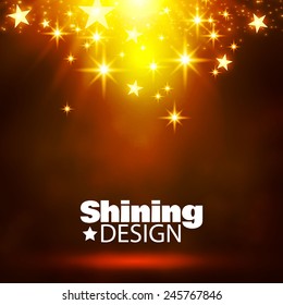 Empty scene with shining light. Explosion party background. Vector illustration