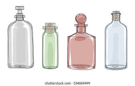 Empty scent bottles set