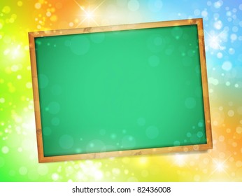 Empty school blackboard over bright background