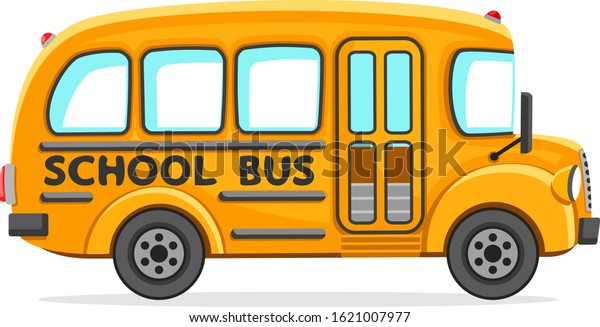 Empty School Bus Closeup On White Stock Vector (Royalty Free ...