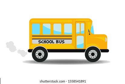 Empty school bus on a white background. Car, vector, EPS 10