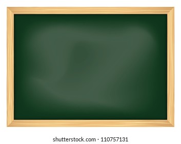 empty school chalkboard with frame, vector illustration