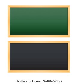 Ilustración vectorial de pizarra de escuela vacía