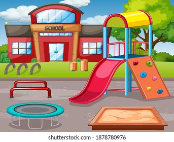 1 330 School Playground Clipart Images Stock Photos Vectors Empty School Outdoor Playground Illustration 260nw 1878780976 