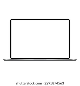 Empty screen laptop vector, computer screen mockup