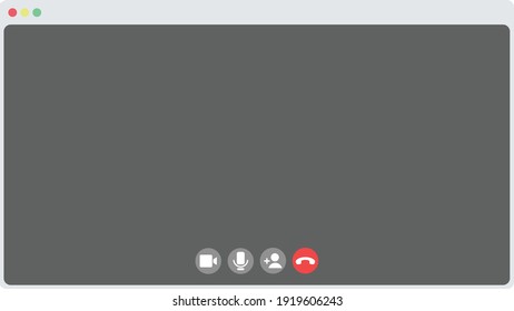 Empty screen mockup of video conference display for placing in video conference comunication