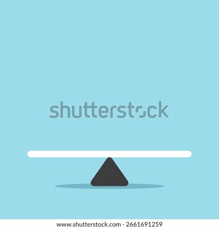 Empty seesaw weight scale balanced. Minimalism, balance, comparison, choice, measurement, harmony, stability and minimal concept. Flat design. EPS 8 vector illustration, no transparency, no gradients