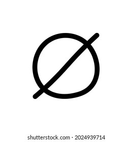 Empty set hand drawn icon. mathematical symbol isolated on white background