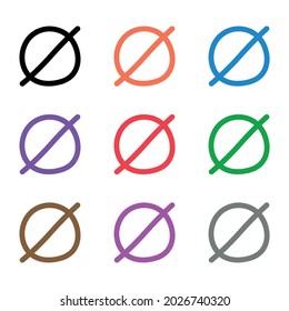 Empty set hand drawn icon. mathematical symbol isolated on white background