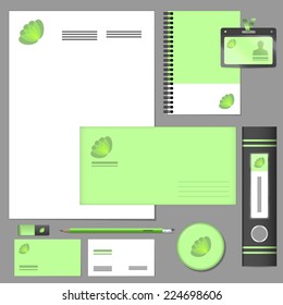 Empty set mockup of firm style and corporate identity elements