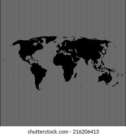 empty shape world map on background from lines 