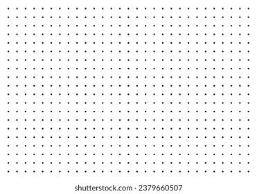 Empty sheet of graph paper with dot grid. Dotted millimeter paper. Geometric polka dot pattern of graph papers for drawing, studying and writing. Vector illustration.