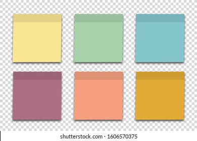 Empty sheet note papers isolated set vector illustration