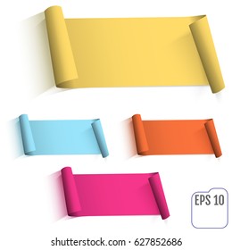 Empty sheet of paper with twisted edges. Can be used as a title, layout, banner design and so on.  Vector