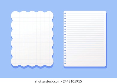 Empty sheets of notepad paper.