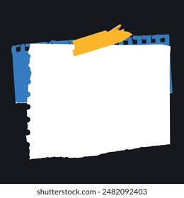 Empty sheets of paper for websites, social media, collages, etc. Glued with tapes of duct tape.