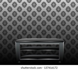 Empty shelf, black luxury
