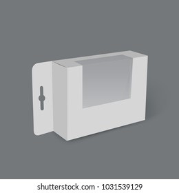 Empty shelf box with hanger tab, product mock up template ready for your design and advertising. 