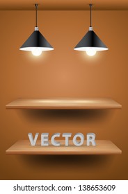 Empty shelf for exhibit. Vector illustration template design