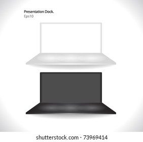 Empty shelf for exhibit. Vector illustration.
