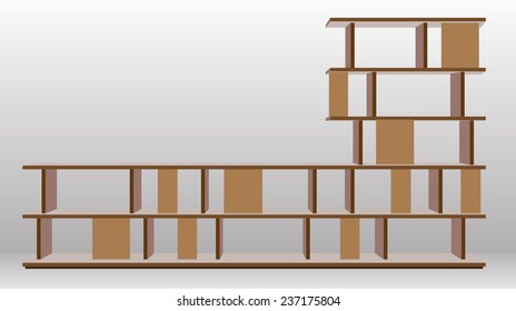 Empty shelf furniture for living room  