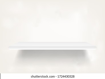 empty shelf isolated on a old wall background