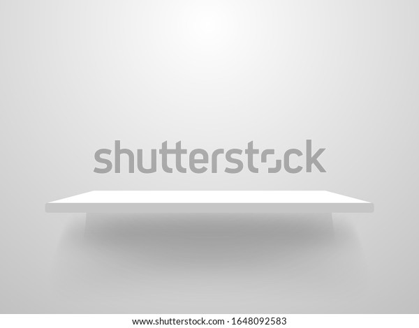 Download Empty Shelf Mockup On White Wall Stock Vector Royalty Free 1648092583