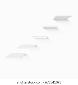 Empty shelfs for exhibit. Illustration isolated on white background. Graphic concept for your design.