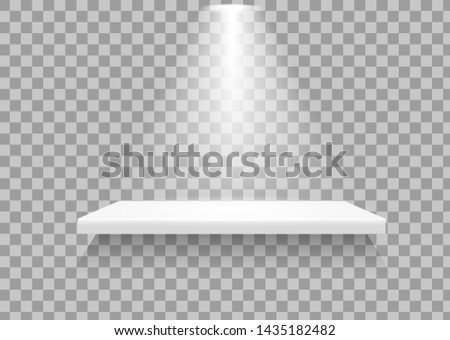 Empty shelves There is a light that shines down to show the product to stand out.