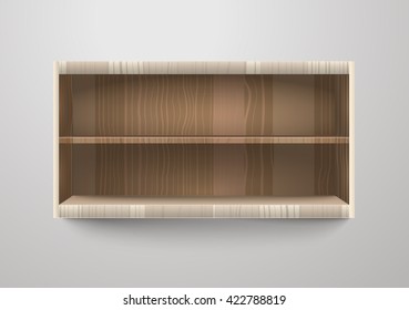 Empty shelves vector illustration. Template for a content