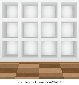 Empty shelves in the wall Empty shelves in the wall